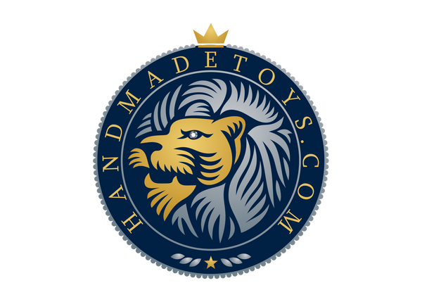 HandmadeToys.com logo featuring a stylized lion with a crown.