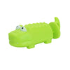 Green dinosaur water gun toy for kids' bath and beach fun, featuring a cute design and safe, durable plastic for imaginative play.