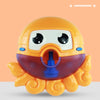 Colorful octopus design bubble machine toy for fun bath time with kids.