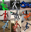 Movable shapeshift robot action figures in various poses and colors, showcasing flexible joints for creative expression and decoration.