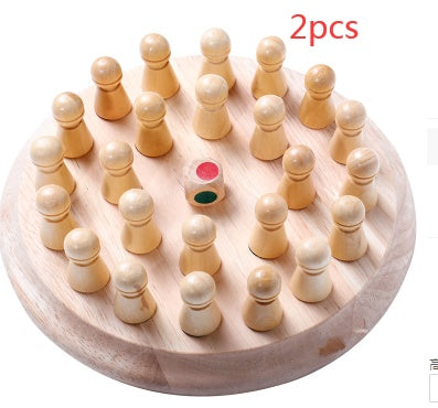 Wooden Memory Chess Game for Kids - Educational Toy with Pegs and Dice for Memory Training and Color Recognition