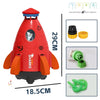 Space Rocket Sprinkler Toy with attachments, vibrant red design, 29cm tall, perfect for outdoor water play and summer fun.