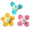 Colorful baby bath spinning top toys with cute animal designs and suction cups for interactive fun.