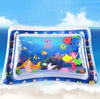 Baby inflatable water play mat with colorful ocean design, featuring mermaids and sea creatures for sensory tummy time fun.