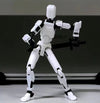 Movable Shapeshift Robot 2.0 in dynamic pose with sword, 3D-printed action figure made from durable PLA+PETG plastic.