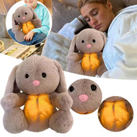 Breathing Rabbit Plush Toy with soothing lights and sounds for comfort and relaxation, perfect for infants and toddlers.