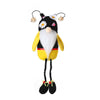 Bee-themed faceless doll with a floral hat and long legs, handcrafted plush toy perfect for spring decor and gifting.