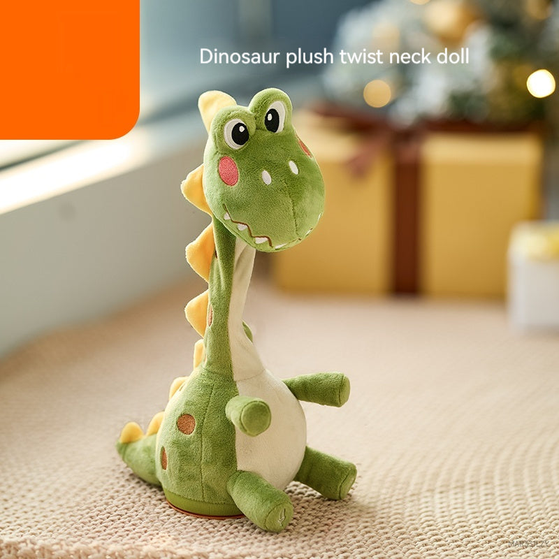 Interactive dinosaur plush doll with twist neck, enhancing kids' learning with recording and speaking features.