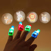 Cartoon Finger Projection Lamp set with fun animal shapes and colorful lights, perfect for kids' creative play and entertainment.