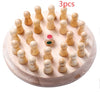 Wooden Memory Chess Game set with pegs on a circular board, educational toy for kids.