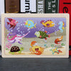 Colorful 80-piece wooden animal puzzle showcasing marine life, designed to enhance kids' learning and motor skills.