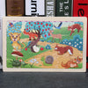 Colorful wooden animal puzzle featuring a forest scene with various animals, enhancing kids' learning through play.