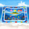 Colorful baby inflatable water play mat with ocean-themed designs, promoting sensory development and tummy time fun.